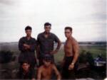 is l to r standing: me, Ron Cote, Bruce Polkinen, squatting is "Chris" ? and on the right squatting is Steve Boetcher